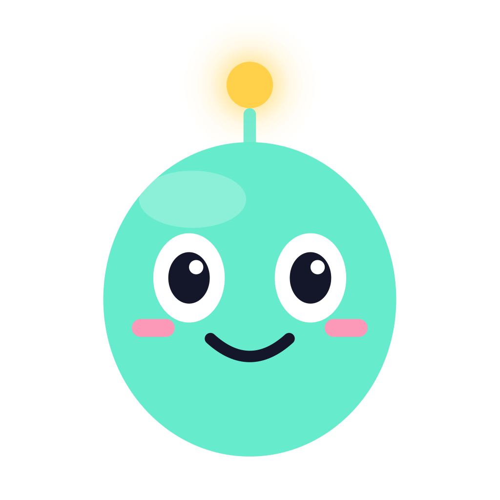 Muuka, a mint-green alien with one glowing antenna