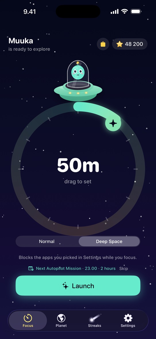 Deep Space app blocking, with the next Autopilot Mission lined up