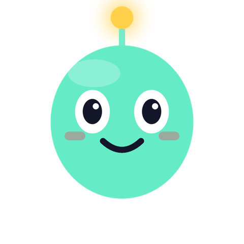Otus, a mint-green alien with one glowing antenna