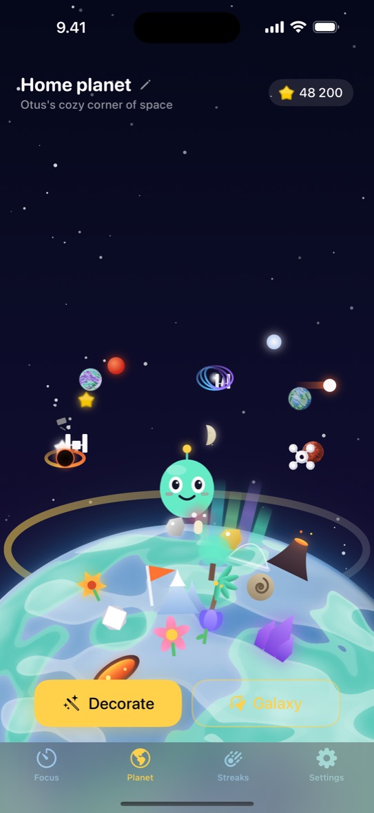 A decorated planet